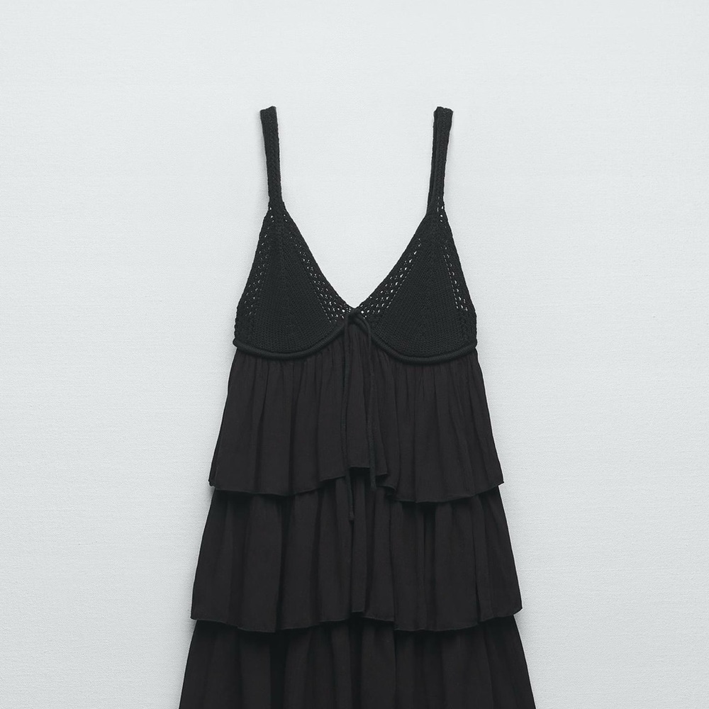 Zara Black Textured Dress
